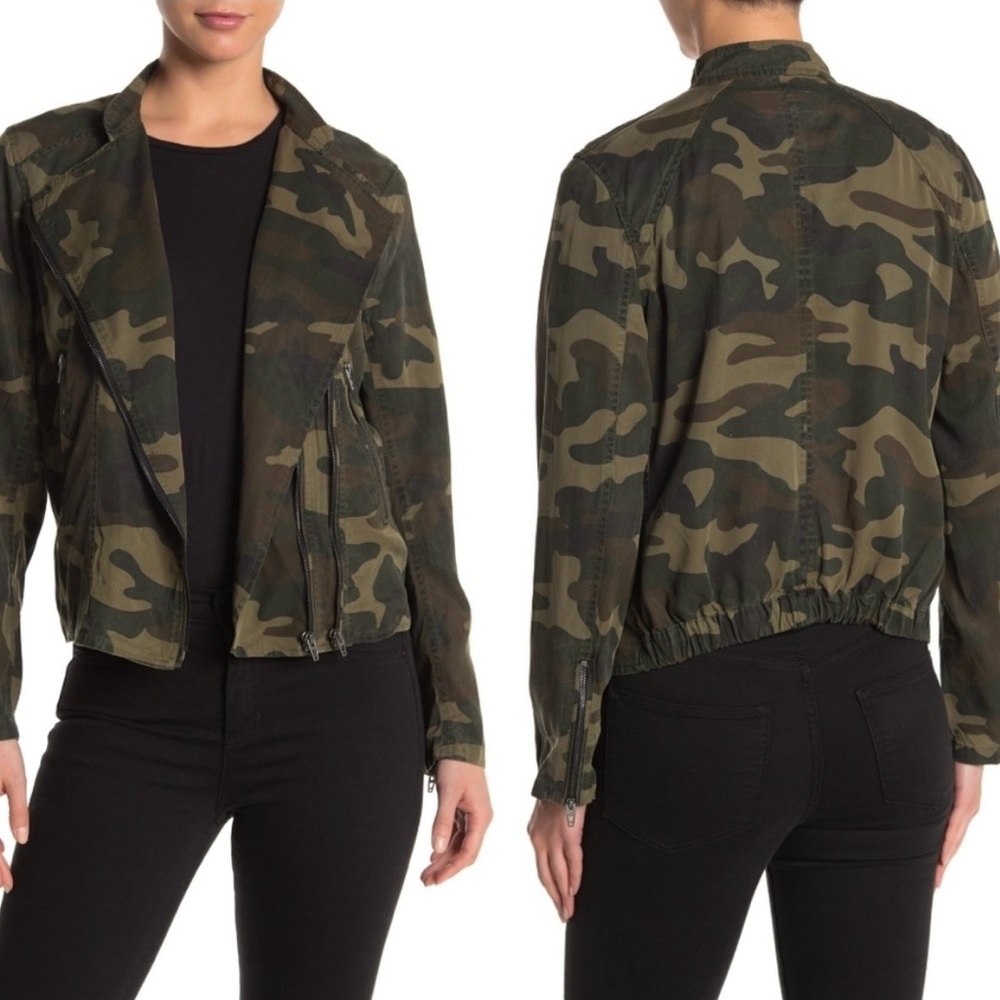 Blank NYC XS camo military moto jacket